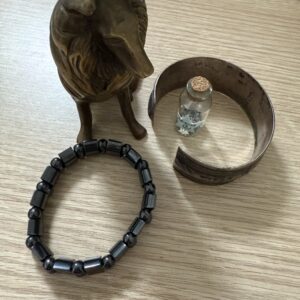 Bracelet métal hématites