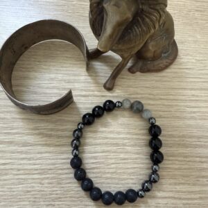Bracelet obsidienne Labradorite (grand)