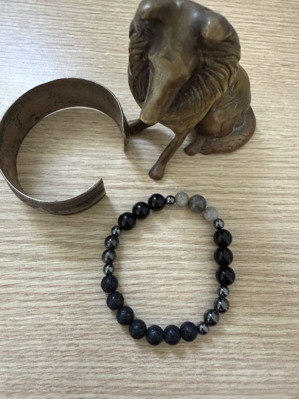 Bracelet obsidienne Labradorite (grand)