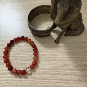 Bracelet Agates rayées rouge