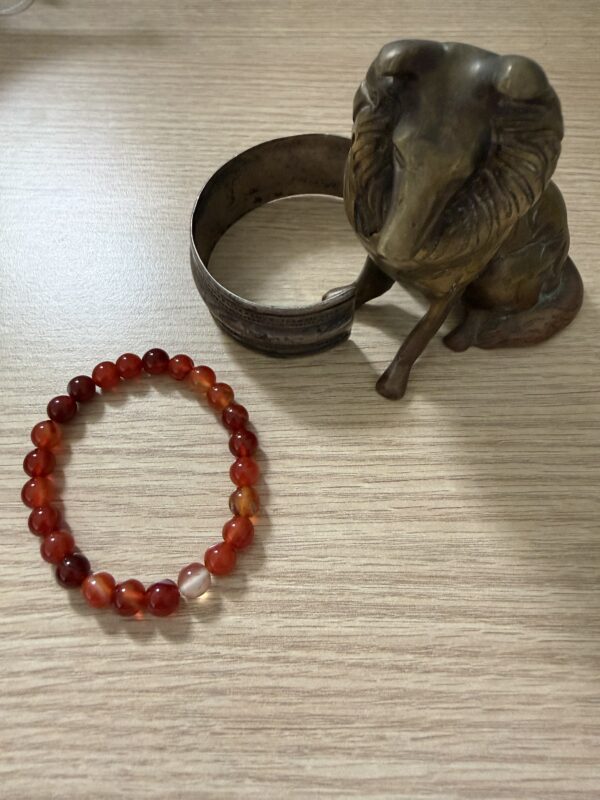 Bracelet Agates rayées rouge