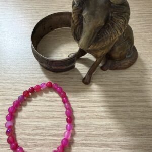 Bracelet Agates rayées rose
