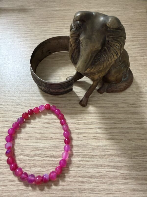 Bracelet Agates rayées rose